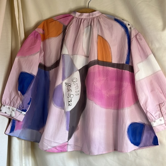 NWT Ami girls 3/4 sleeve flowy button shirt size 140 or 8 - Picture 2 of 14